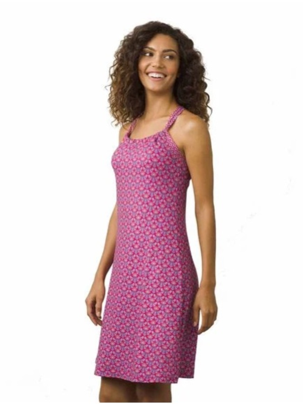 prAna Quinn Geometric Print Racerback Dress with Built-in Shelf Bra